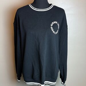 Goodfellow & Co Black Sweatshirt White Accents & text “Always Love•Love Always•”